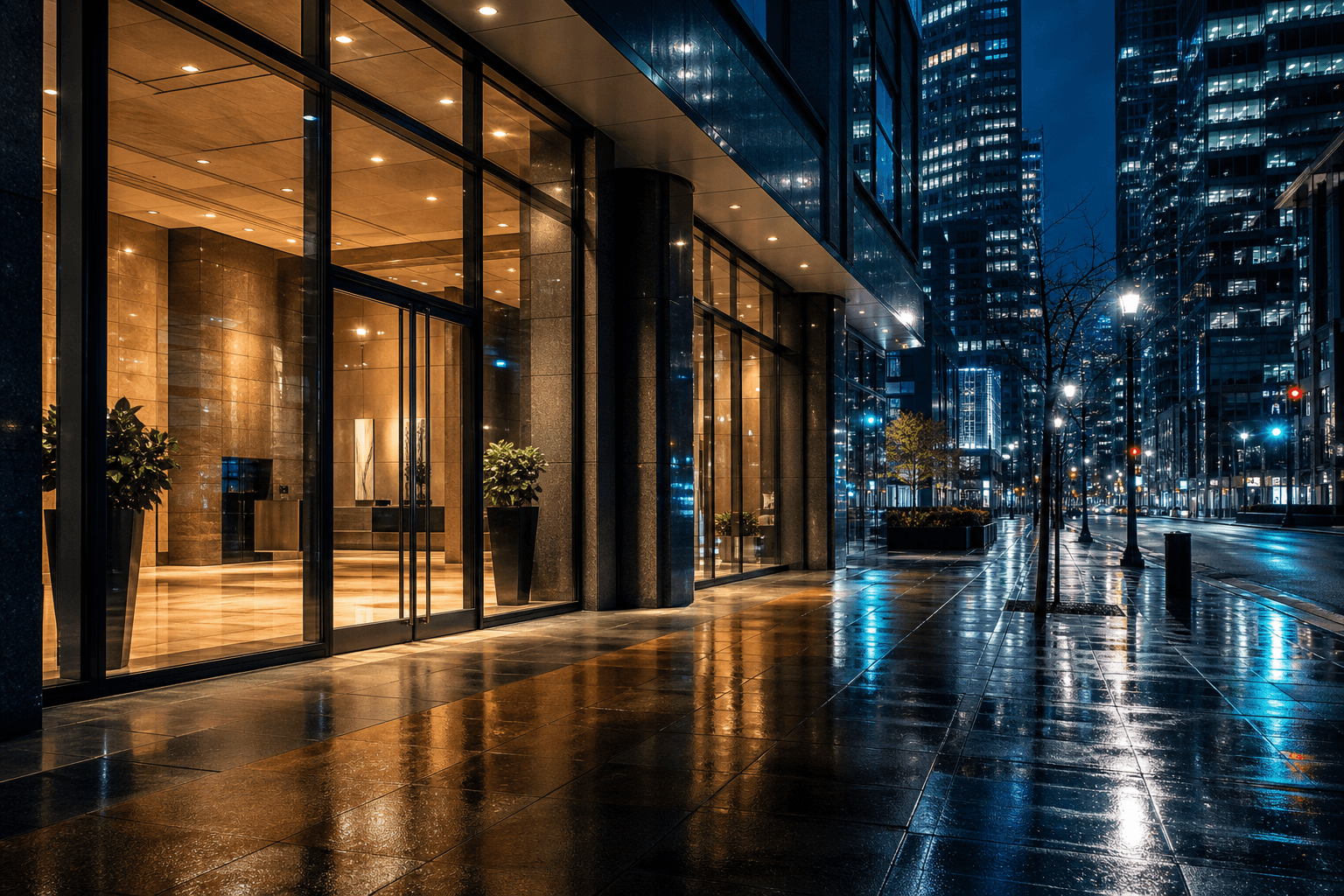 After-hours commercial cleaning route in Vancouver